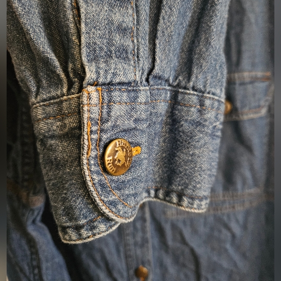 Vintage Hunters Run Denim Long Sleeve Button-Up Shirt - Picture 6 of 6